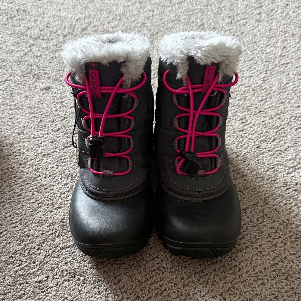 Columbia Black and Pink Kids' Winter Boots